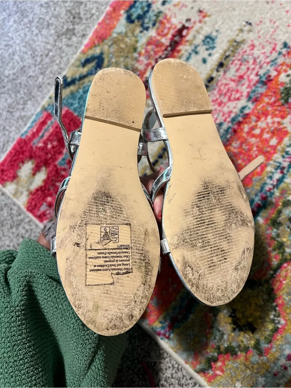 Silver Janie & Jack sandals, size 13, worn twice!